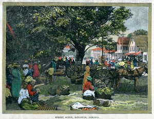 Gatubild, Kingston, Jamaica, c1880 av Unbekannt