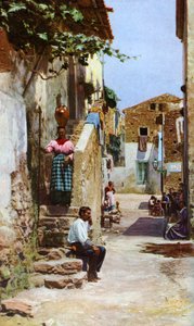 Gatubild, Taormina, Sicilien, Italien, c1923 av Unbekannt