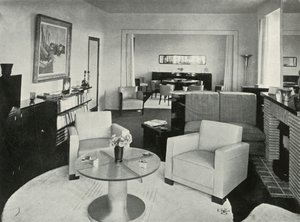 Studio och matsal i hus i Bryssel, 1937. av Unbekannt