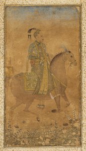 Sultan Abdullah Qutb Shah 1614-74 till häst, ca. 1635. av Unbekannt