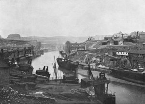 Sunderland - Ser upp över floden från bron, 1895 av Unbekannt