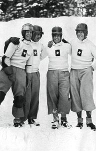 Schweiziska fyrmannaboblag, vinter-OS, Garmisch-Partenkirchen, Tyskland, 1936 av Unbekannt