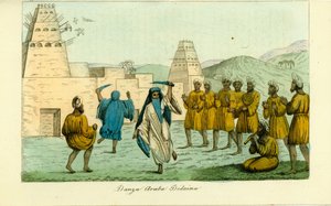 Svärddans av nomadiska beduinaraber nära kungarnas dal i Thebe av Giovanni Battista Belzoni av Unbekannt