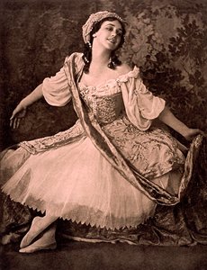 Tamara Karsavina, rysk ballerina, i Nikolai Tcherepnins balett Le Pavillon dArmide, 1913 av Unbekannt