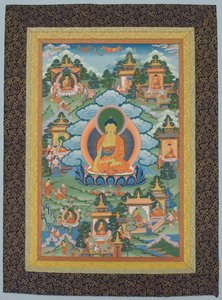 Tangka med Buddha, 1800-talet. av Unbekannt