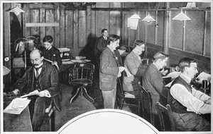 Band- och telegrafrum i tidningen Daily Express, London, c1900 1903 av Unbekannt