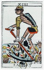 Tarot Card of Death, the grim reaper, Noblet tarot, 1600-talet. av Unbekannt