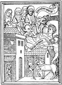 Temptation to Avarice, c1465 1964. av Unbekannt