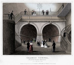 Thames Tunnel, London, 1800-talet av Unbekannt
