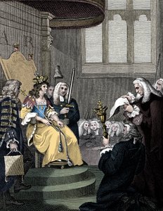 Unionsakten mellan England och Skottland läses inför drottning Anne, 1826 av Unbekannt