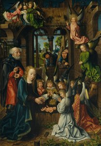 Tillbedjan av Kristusbarnet, möjligen 1496-1502. av Unbekannt