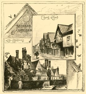 The Almshouses, Audley End och Church Street, Saffron Walden, 1898. av Unbekannt