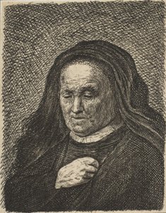 Konstnärens mor med handen på bröstet, 1700-talet., 1700-talet. av Unbekannt