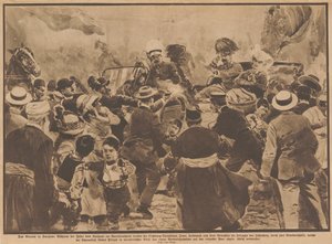 Mordet på ärkehertig Franz Ferdinand av Österrike och hans hustru i Sarajevo, 28 juni 1914. av Unbekannt