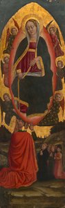 Jungfruns antagande med heliga från en altartavla från Augustiner, 145075. av Unbekannt