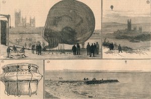 Den försökte ballongresan över kanalen, 1882. av Unbekannt