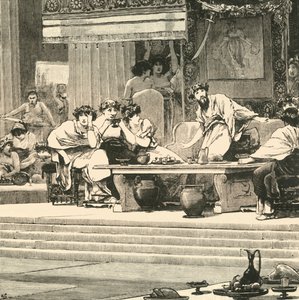 Banketten i Damokles, 1890. av Unbekannt