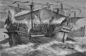 Slaget vid Dover, 24 augusti 1217, c1880 av Unbekannt