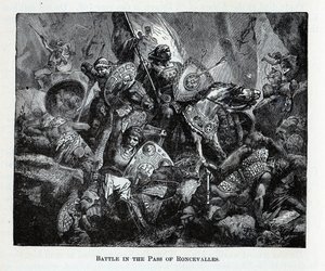 Slaget vid Roncevaux-passet, 1882 av Unbekannt