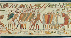 Början av slaget vid Senlac Bayeux Tapestry, c1400-talet, 1902 av Unbekannt