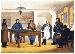 Biljardrummet, tidigt 1800-tal. av Unbekannt