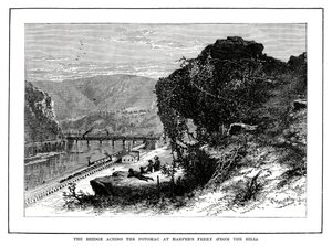 Bron över Potomac vid Harpers Ferry, West Virginia, USA, 1877 av Unbekannt