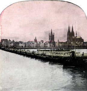 Båtbron över Rhen, Köln, Tyskland, tidigt 1900-tal av Unbekannt