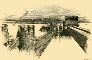 Broarna, från Conway Castle, 1898. av Unbekannt