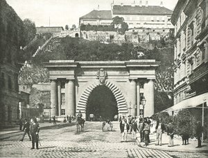Budaslotttunneln, Budapest, Österrike-Ungern, 1895. av Unbekannt