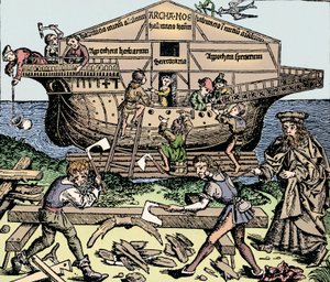 The Building of the Ark övervakad av Noah, 1493, 1903 av Unbekannt
