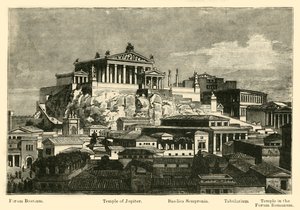 Capitolium, från berget Palatine restaurering, 1890. av Unbekannt