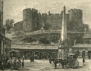 Slottet, från järnvägsstationen, 1898. av Unbekannt