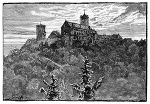 Slottet i Wartburg, 1900 av Unbekannt