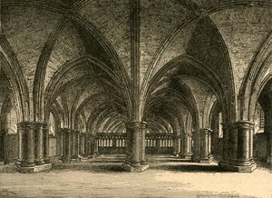 The Church of St. Faith, The Crypt of Old St. Pauls, från en vy av Hollar, 1897. av Unbekannt