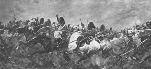Krimkriget, 1854-56: Rallyt mellan de skotska gråa... vid Balaclava, 1901. av Unbekannt