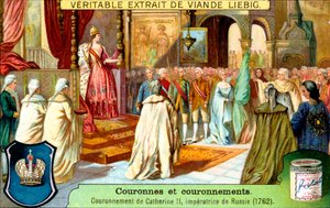 Krönandet av Katarina II, Rysslands kejsarinna 1762, c1900 av Unbekannt