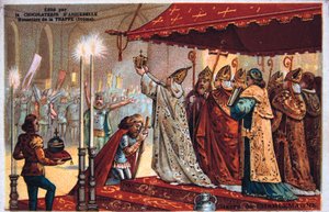 The Crowning of Charlemagne, 800 AD, 1800-talet av Unbekannt
