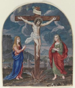 Korsfästelsen: Miniatyr utskuren ur en bönbok, ca. 1540-1550. av Unbekannt