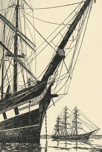 The Cutty Sark 1869, i Falmouth Harbour, 1938 av Unbekannt