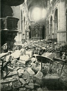Skadan gjord på Cambrai-katedralen, 1919. av Unbekannt