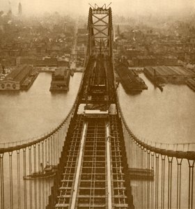 Delaware River Suspension Bridge, c1930. av Unbekannt