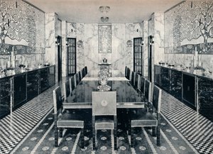 Matsalen i Stoclet-palatset, Bryssel, Belgien, c1914 av Unbekannt