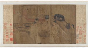 The Double Screen: Emperor Li Jing Watching his Brothers Play Weiqi, 1300-talet. av Unbekannt