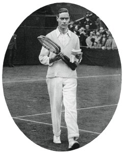 Hertigen av York som tävlande i herrdubbel vid Wimbledon, 1926, 1937 av Unbekannt