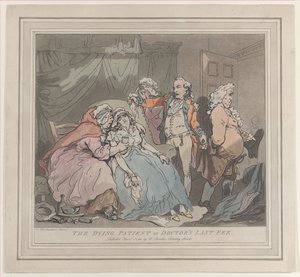 Den döende patienten, eller doktorns sista arvode, 1 april 1786., 1 april 1786. av Unbekannt