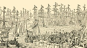 Ombordstigningen av William av Orange från Holland för England, 1688, c1930. av Unbekannt