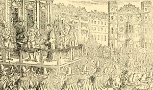 Avrättningen av Charles I. i Whitehall, 30 januari 1649, c1930. av Unbekannt