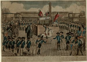 Avrättningen av Marie Antoinette på Place de la Revolution den 16 oktober 1793, ca. 1793. av Unbekannt