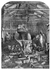 Modellrummet The Extinct Animals på Crystal Palace, Sydenham, 1853 av Unbekannt