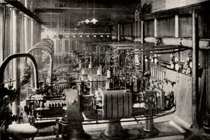 Den första Parsons turboelektriska generatorstationen, c1916 av Unbekannt